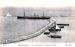 Philippeville - Trois Phares et Entree du Port - 1917